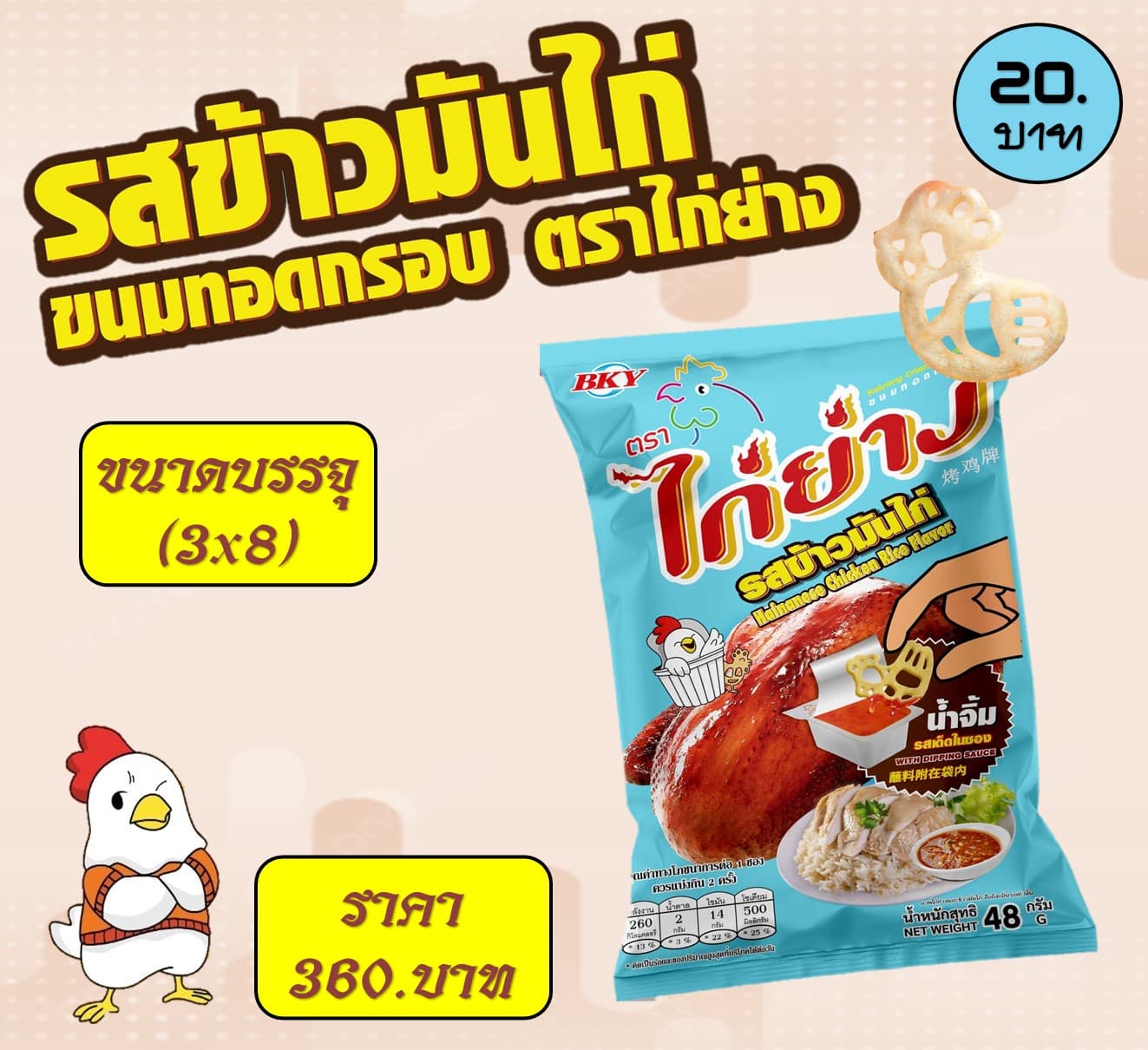 ไก่ย่าง 20 บาท รสข้าวมันไก่