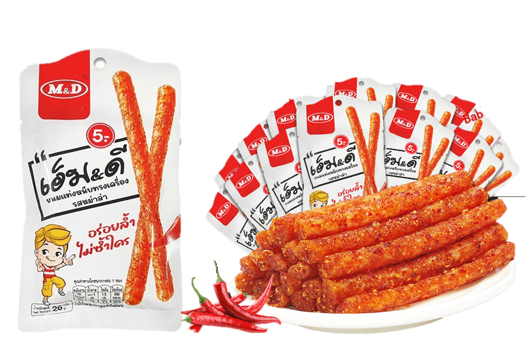 M & D ขนมแท่งหนึบทรงเครื่อง