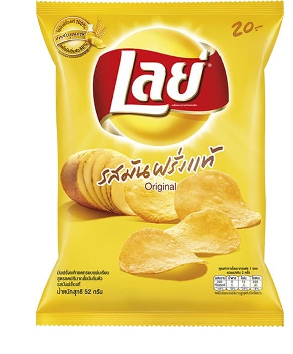 เลย์ 20 บาท แผ่นเรียบ รสมันฝรั่งแท้