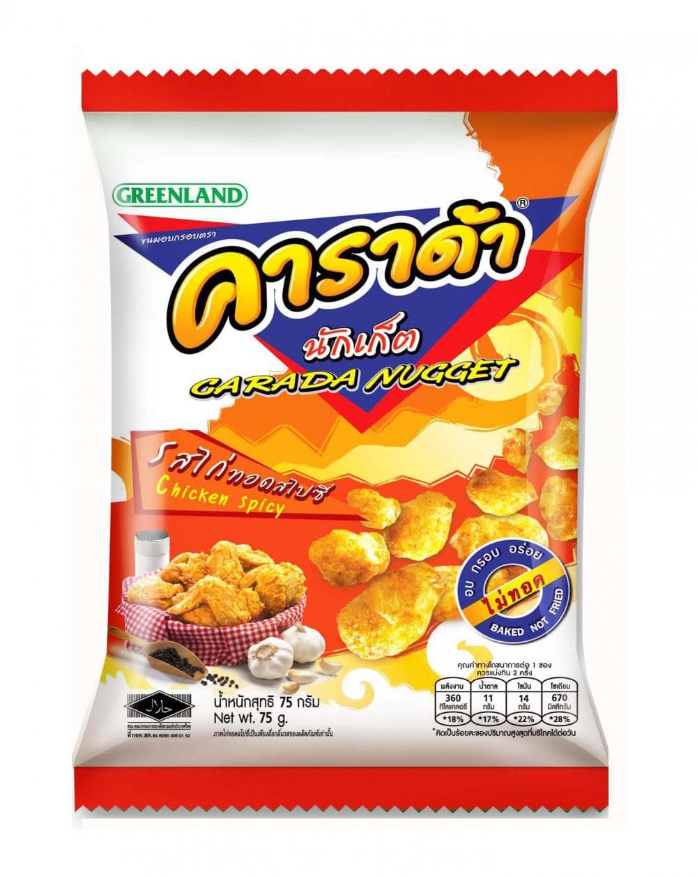 คาราด้านักเก็ต 5 บาท รสไก่สไปร์ซี่