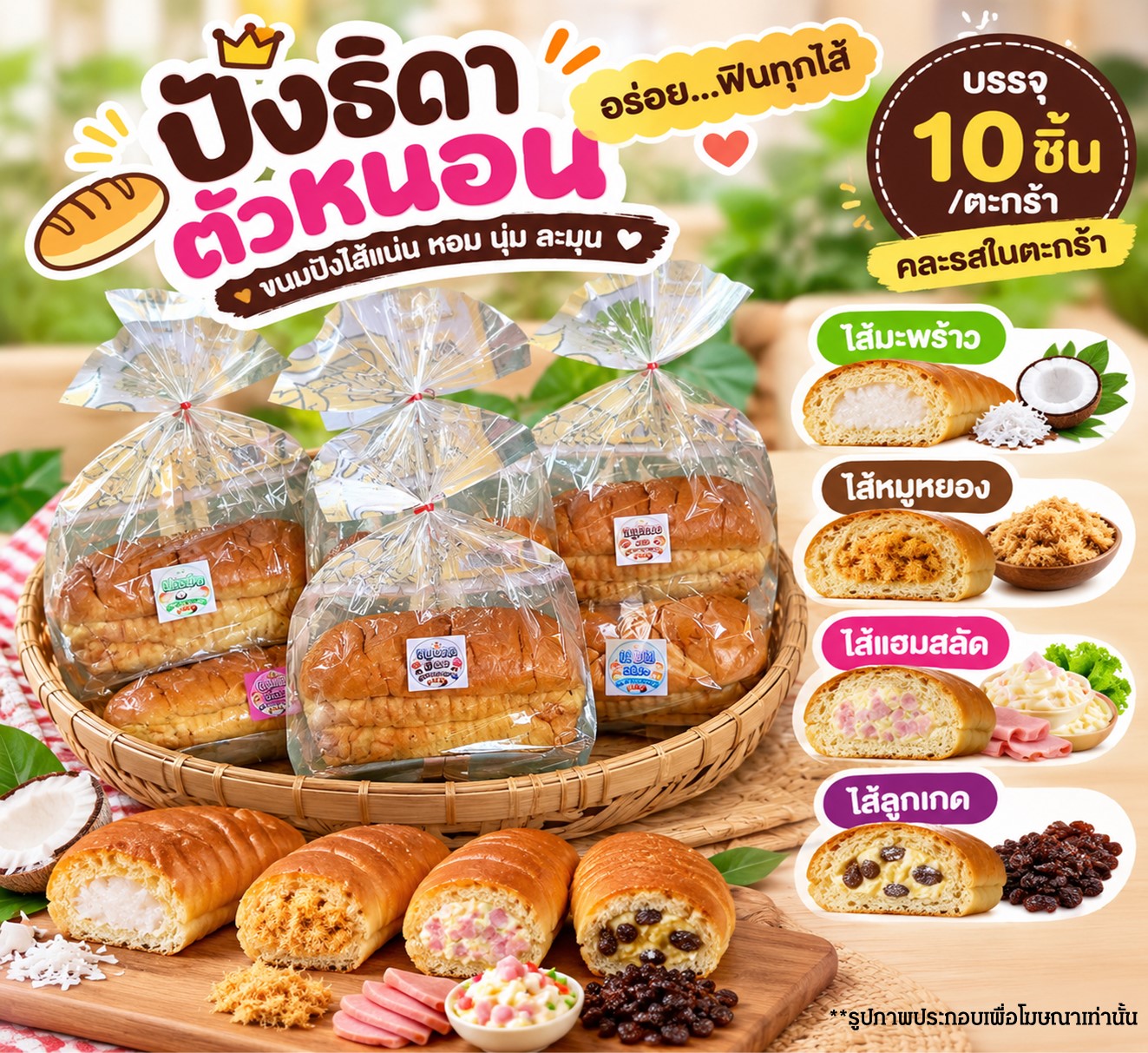 ปังธิดา(ปังหนอนคละไส้)