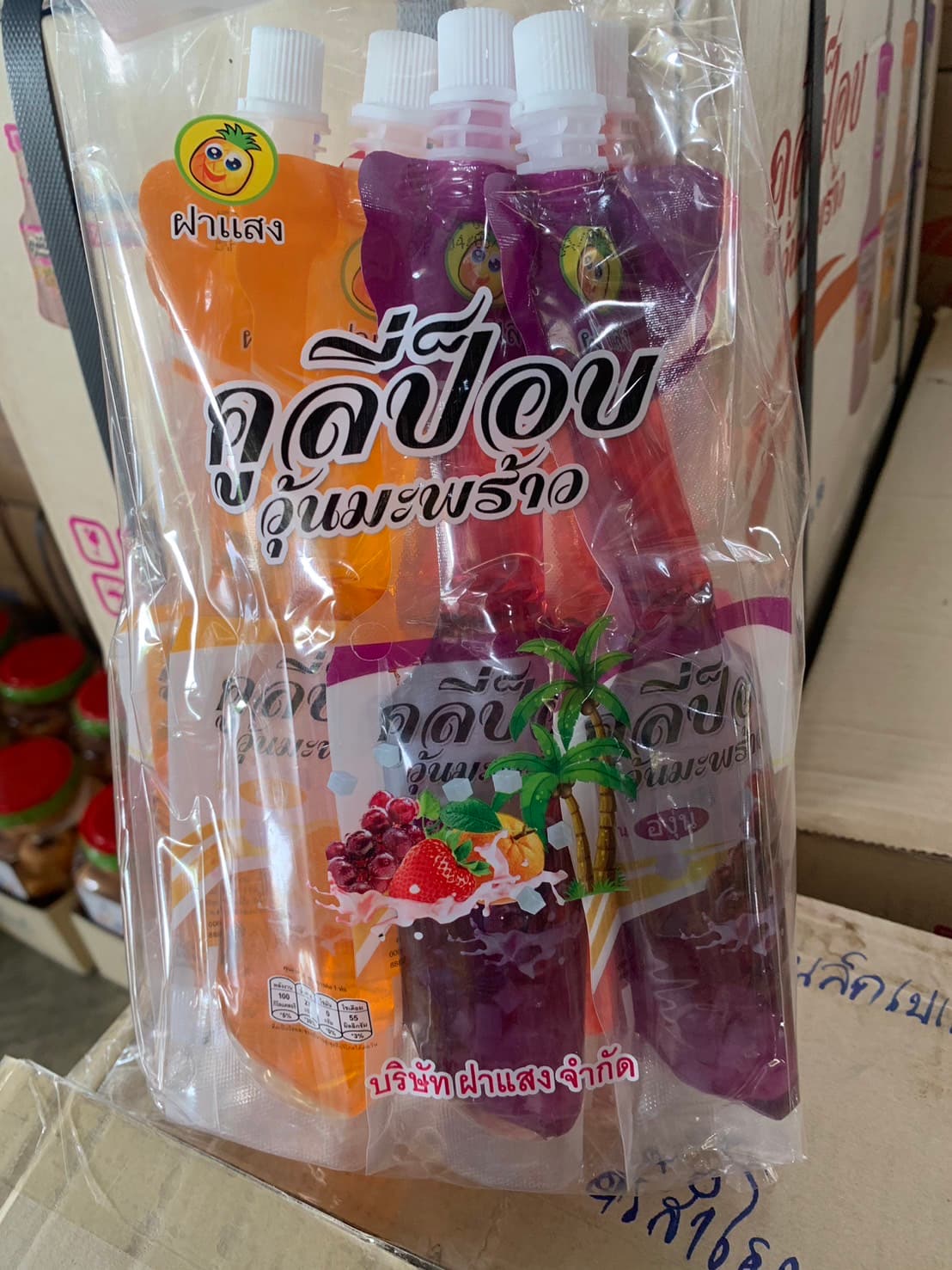 คูลี่ป็อบ 5 บาท วุ้นมะพร้าว รสผลไม้รวม(16x6)