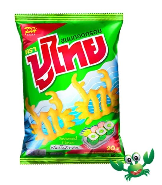 ปูไทย 5 บาท รสสาหร่าย (สีเขียว)
